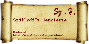 Szórát Henrietta névjegykártya