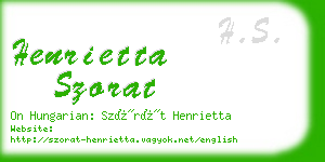 henrietta szorat business card